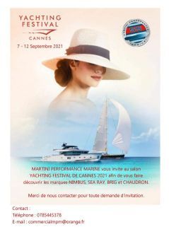 CANNES YACHTING FESTIVAL INVITATION from September 7 to 12, 2021