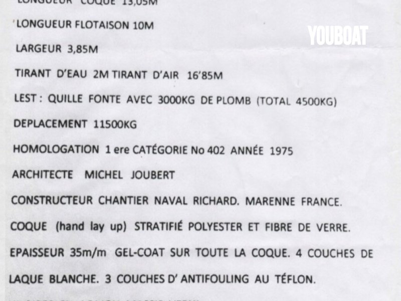 Richard Chassiron TDM - 40ch Refait 2018 Lister (Die.) - 13.05m - 1975 - 85.000 €