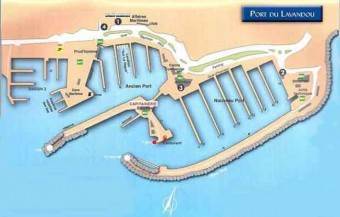 Place de port au Lavandou 8m par 2.60 tolérance à 2,70m de large